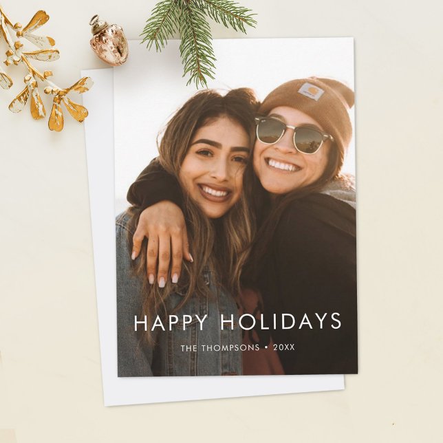 Tarjeta Festiva Minimalist Holiday Photo Card (Subido por el creador)