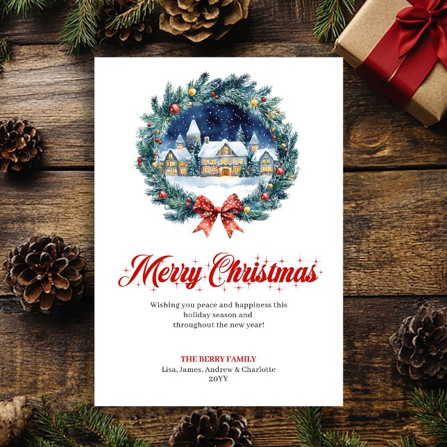 Tarjeta Festiva Minimalist Holiday Scene Designer Greeting Card (Minimalist Holiday Scene Designer Greeting Card)