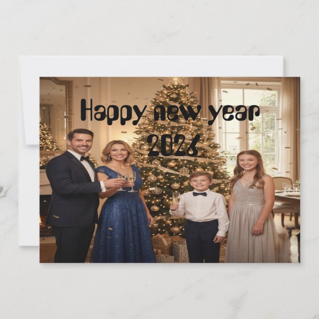 Tarjeta Festiva Minimalist New Year's Card: Sending Calm (Anverso)