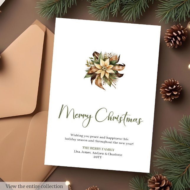 Tarjeta Festiva Minimalist Pine Wreath Holiday Christmas Greeting  (Minimalist Pine Wreath Holiday Christmas Greeting Card

)