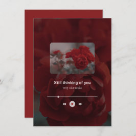 Tarjeta Festiva Minimalist Red Music Player Valentine's Day