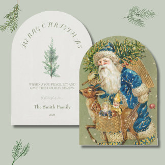 Tarjeta Festiva Minimalist Santa Christmas Card-