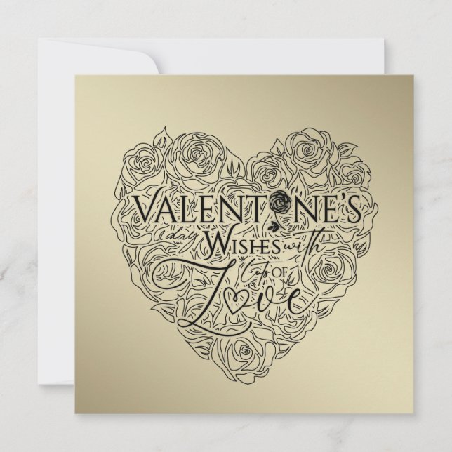 Tarjeta Festiva Minimalist Valentine's Day  Line Art (Anverso)