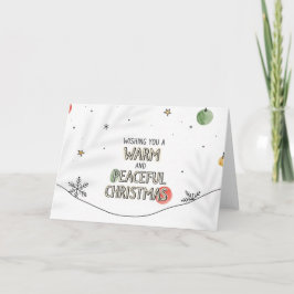 Tarjeta Festiva Minimalist Warm and Peaceful Christmas Art