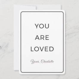 Tarjeta Festiva Minimalist You Are Loved Valentine Card