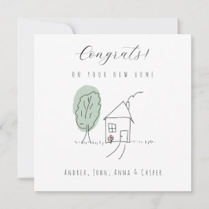 Tarjeta Festiva MINIMALISTA Felicidades por tu nuevo hogar