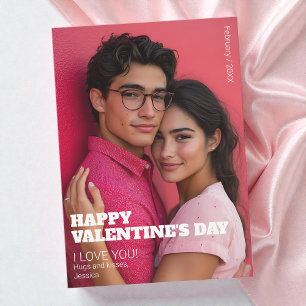 Tarjeta Festiva Minimalista Feliz San Valentín Te Amo Foto Pareja