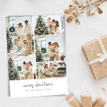 Tarjeta Festiva Minimalista guión navideño 6 Collage de fotos<br><div class="desc">Invitación de Collage de fotos minimalista Feliz Navidad Multi 6 con caligrafía de escritura tipografía</div>