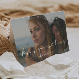 Tarjeta Festiva Minimalista manuscrito Feliz Todo.