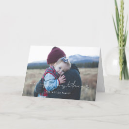 Tarjeta Festiva Minimalista manuscrito Merry Everything Photo