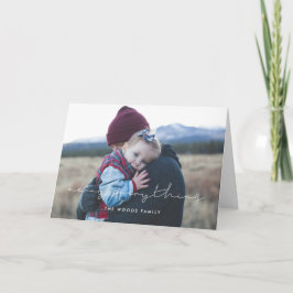 Tarjeta Festiva Minimalista manuscrito Merry Everything Photo