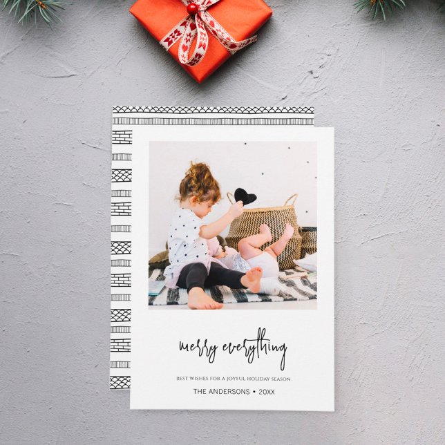 Tarjeta Festiva Minimalista Merry Everything Navidades (Subido por el creador)