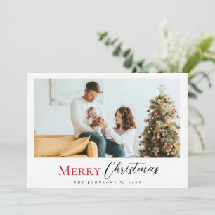 Tarjeta Festiva Minimalista moderno rojo Merry navideño foto