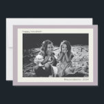 Tarjeta Festiva Minimalista moderno silenciado Lilac Hanukkah Foto<br><div class="desc">Tarjeta navideña de fotos del Lilac Hanukkah minimalista-moderno silenciado</div>