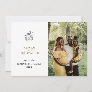 Tarjeta Festiva Minimalista moderno Spooky Happy Halloween 1 Photo