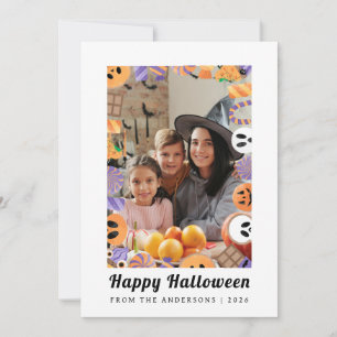 Tarjeta Festiva Minimalista moderno Spooky Happy Halloween 1 Photo