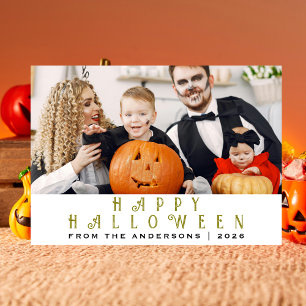 Tarjeta Festiva Minimalista moderno Spooky Happy Halloween 1 Photo