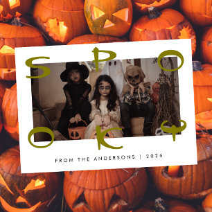 Tarjeta Festiva Minimalista moderno Spooky Happy Halloween 1 Photo