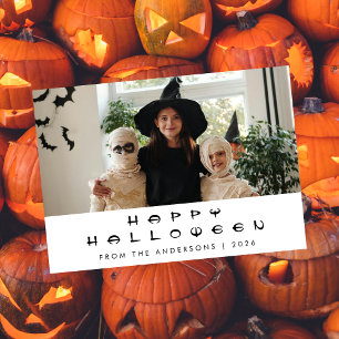 Tarjeta Festiva Minimalista moderno Spooky Happy Halloween 1 Photo