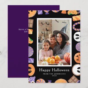 Tarjeta Festiva Minimalista moderno Spooky Happy Halloween 1 Photo