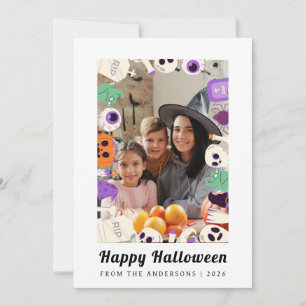 Tarjeta Festiva Minimalista moderno Spooky Happy Halloween 1 Photo