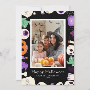 Tarjeta Festiva Minimalista moderno Spooky Happy Halloween 1 Photo