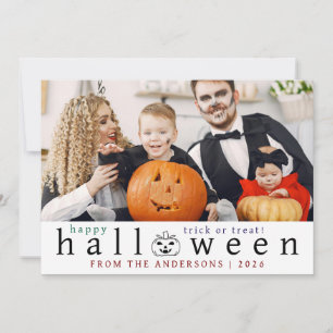 Tarjeta Festiva Minimalista moderno Spooky Happy Halloween 1 Photo