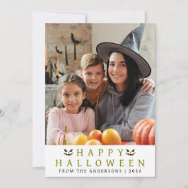 Tarjeta Festiva Minimalista moderno Spooky Happy Halloween 1 Photo