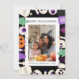 Tarjeta Festiva Minimalista moderno Spooky Happy Halloween 1 Photo