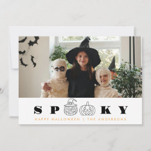 Tarjeta Festiva Minimalista moderno Spooky Happy Halloween 1 Photo