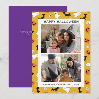 Tarjeta Festiva Minimalista moderno Spooky Happy Halloween 2 Photo