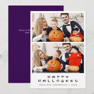 Tarjeta Festiva Minimalista moderno Spooky Happy Halloween 2 Photo