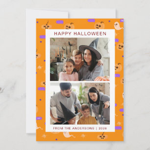 Tarjeta Festiva Minimalista moderno Spooky Happy Halloween 2 Photo