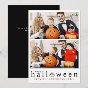 Tarjeta Festiva Minimalista moderno Spooky Happy Halloween 2 Photo
