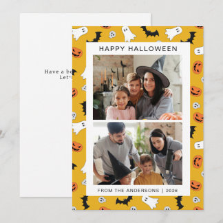 Tarjeta Festiva Minimalista moderno Spooky Happy Halloween 2 Photo