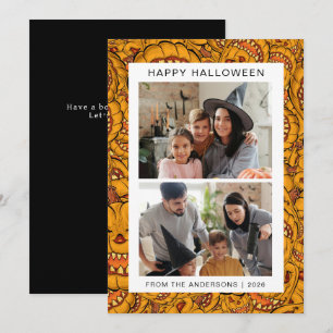 Tarjeta Festiva Minimalista moderno Spooky Happy Halloween 2 Photo