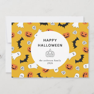 Tarjeta Festiva Minimalista moderno Spooky Happy Halloween 3 Photo