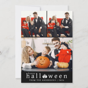 Tarjeta Festiva Minimalista moderno Spooky Happy Halloween 3 Photo