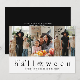 Tarjeta Festiva Minimalista moderno Spooky Happy Halloween 3 Photo