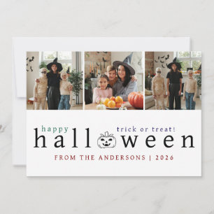 Tarjeta Festiva Minimalista moderno Spooky Happy Halloween 3 Photo