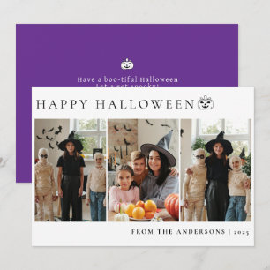 Tarjeta Festiva Minimalista moderno Spooky Happy Halloween 3 Photo