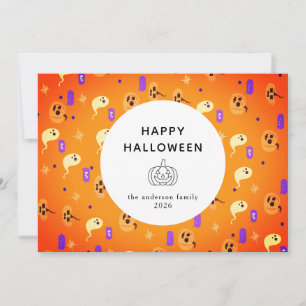 Tarjeta Festiva Minimalista moderno Spooky Happy Halloween 3 Photo