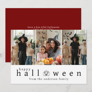 Tarjeta Festiva Minimalista moderno Spooky Happy Halloween 3 Photo