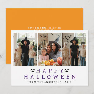 Tarjeta Festiva Minimalista moderno Spooky Happy Halloween 3 Photo