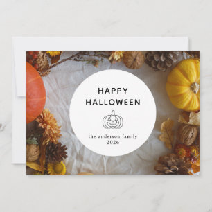 Tarjeta Festiva Minimalista moderno Spooky Happy Halloween 3 Photo