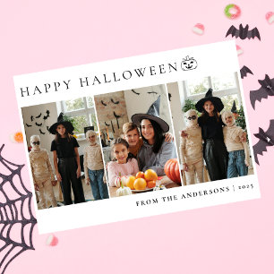 Tarjeta Festiva Minimalista moderno Spooky Happy Halloween 3 Photo