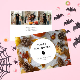 Tarjeta Festiva Minimalista moderno Spooky Happy Halloween 3 Photo