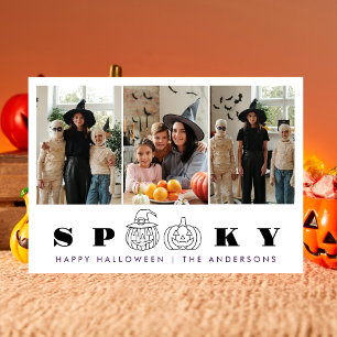 Tarjeta Festiva Minimalista moderno Spooky Happy Halloween 3 Photo