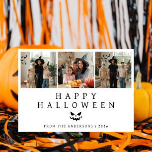 Tarjeta Festiva Minimalista moderno Spooky Happy Halloween 3 Photo