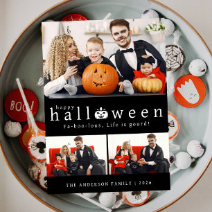 Tarjeta Festiva Minimalista moderno Spooky Happy Halloween 3 Photo